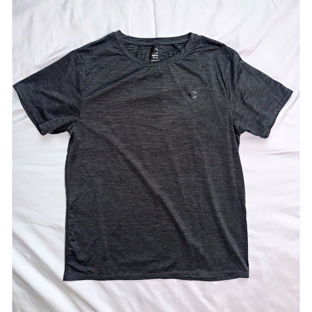 ESSENCLO Gray Crew Neck Stretch Logo Activewear T-Shirt Short Sleeve 15-16Y